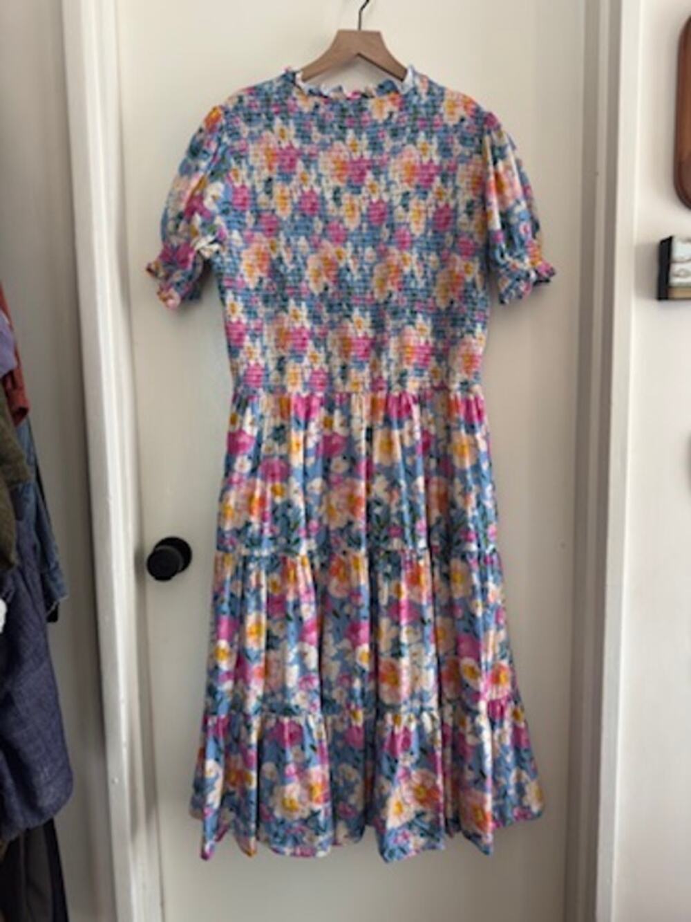 IVY CITY CO Cordelia Dress In Delia Blue Floral 2x 100% cotton